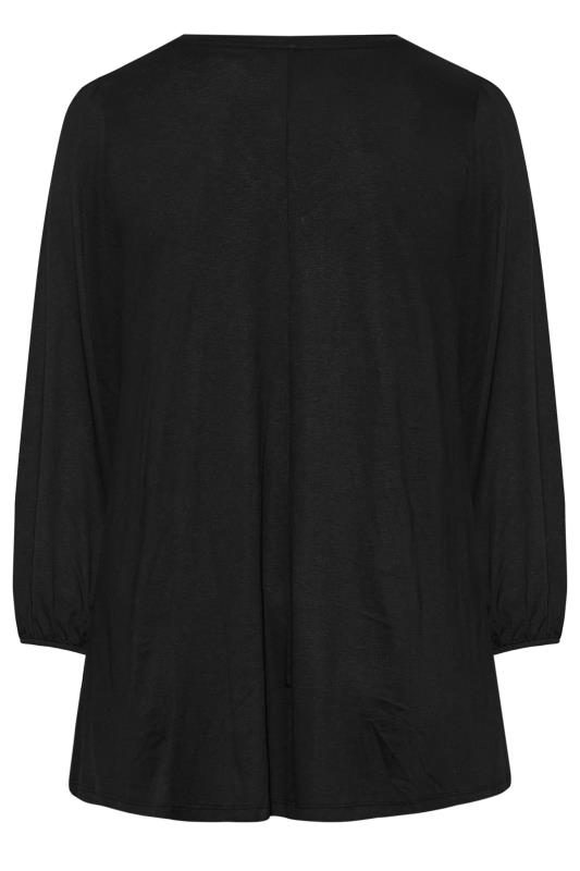 Plus Size Black Long Sleeve Swing Top | Yours Clothing 6