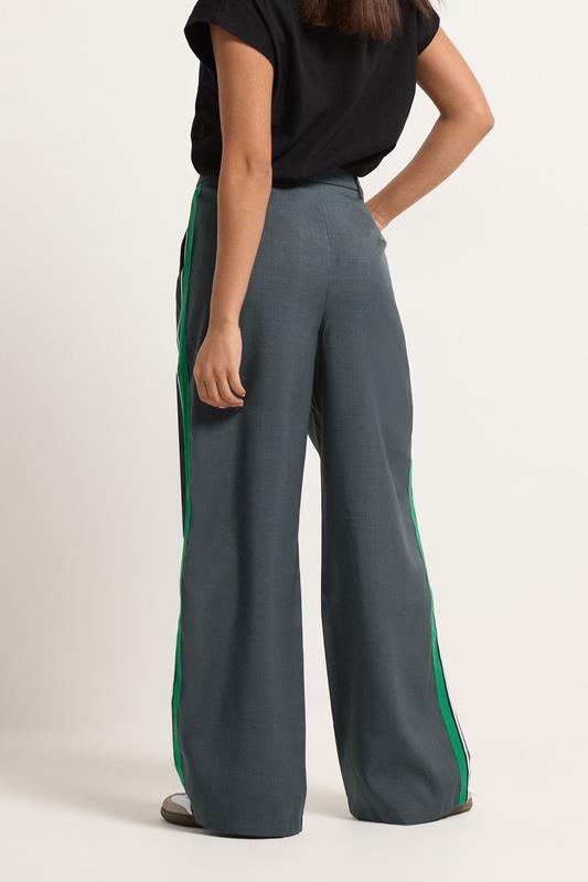 PixieGirl Petite Women's Grey & Green Striped Formal Trousers | PixieGirl 2