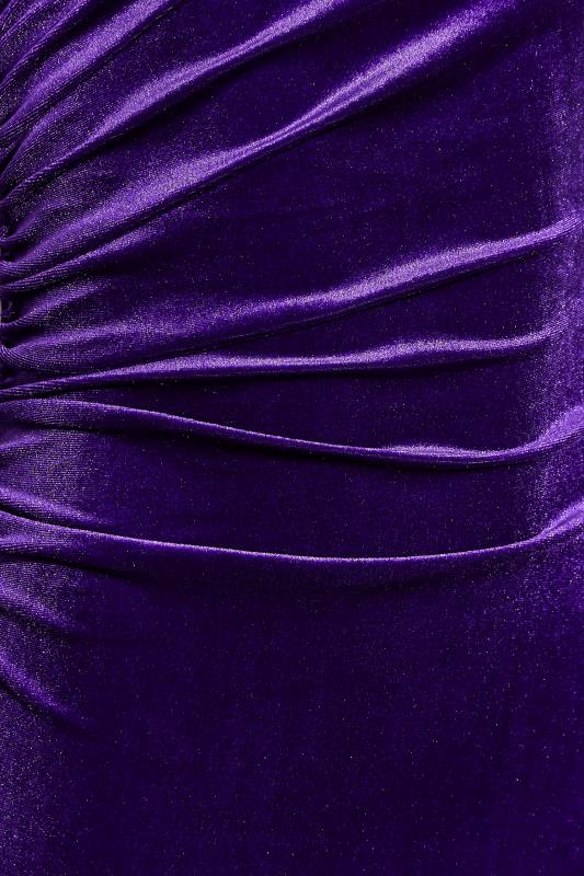 LTS Tall Women's Purple Ruched Velvet Midi Dress | Long Tall Sally 5
