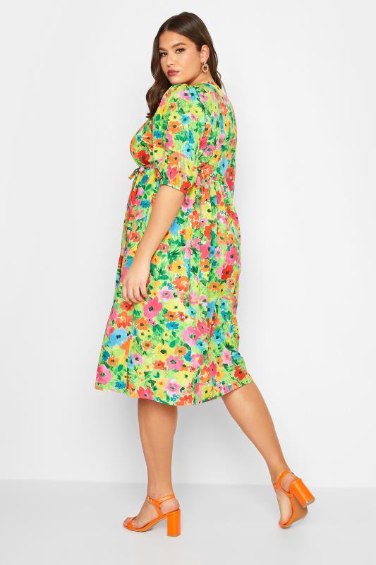 LIMITED COLLECTION Plus Size Curve Green Floral Midaxi Dress | Yours Clothing 4