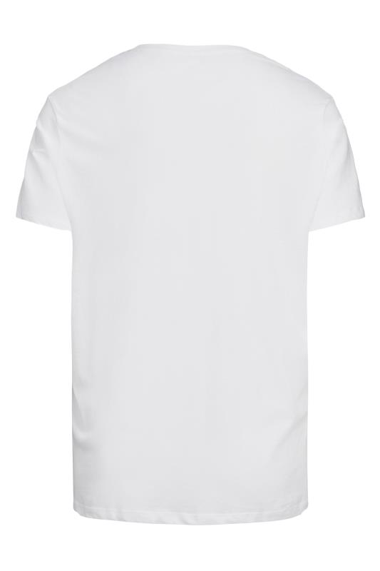 JACK & JONES Big & Tall White Printed Logo T-Shirt | BadRhino 3