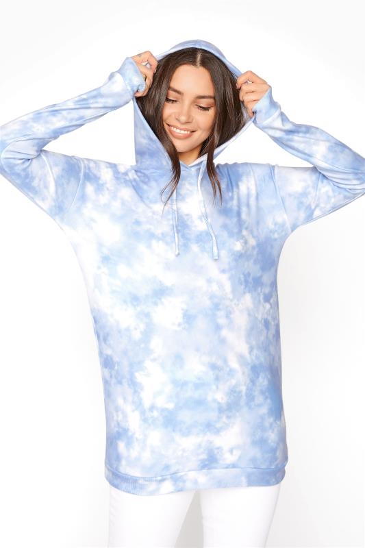 LTS Tall Blue Tie Dye Soft Touch Hoodie 2