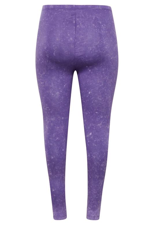 Plus Size Purple Acid Wash Leggings | Yours Clothing  6