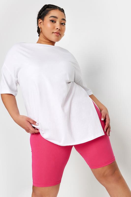 YOURS Plus Size Pink Cycling Shorts | Yours Clothing 1