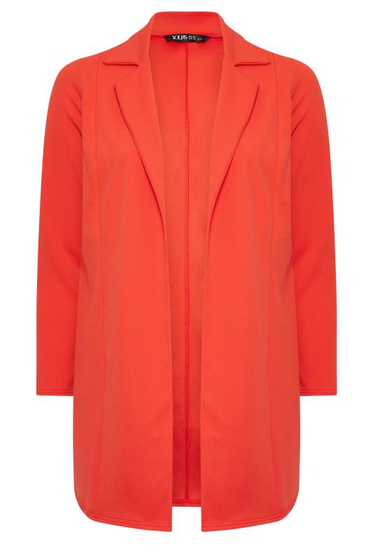 YOURS Curve Plus Size Orange Scuba Blazer | Yours Clothing 5