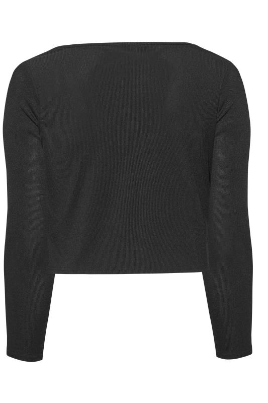 LIMITED COLLECTION Curve Black Ribbed Square Neck Crop Top 6