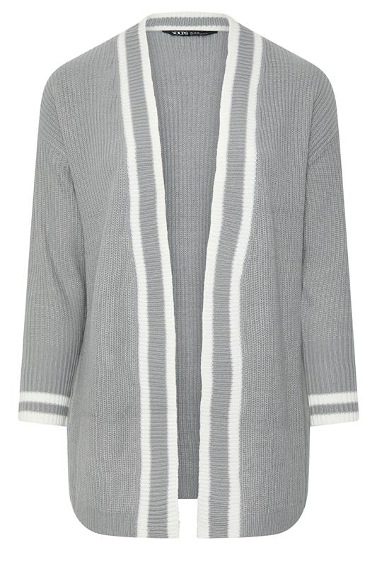  YOURS Curve Grey Contrast Edge Cardigan