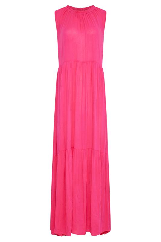 LTS Tall Women's Bright Pink Tiered Maxi Dress | Long Tall Sally 6