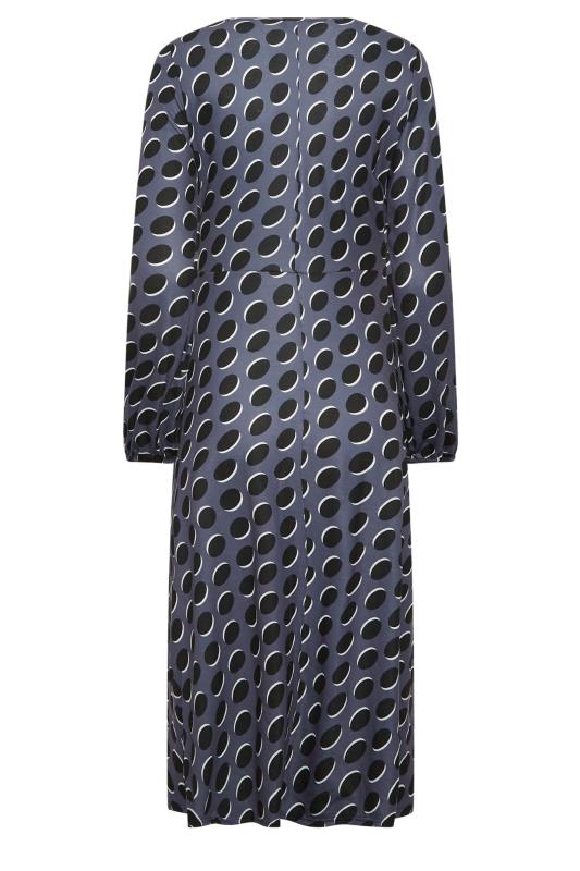 LTS Tall Charcoal Grey Spot Print Midi Dress | Long Tall Sally 6