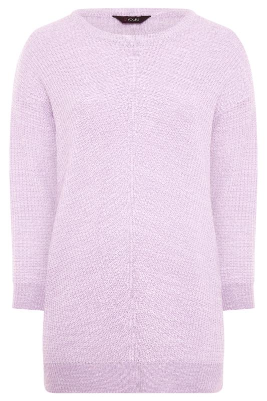 Plus Size Curve Lilac Purple Essential Knitted Jumper | Yours Clothing