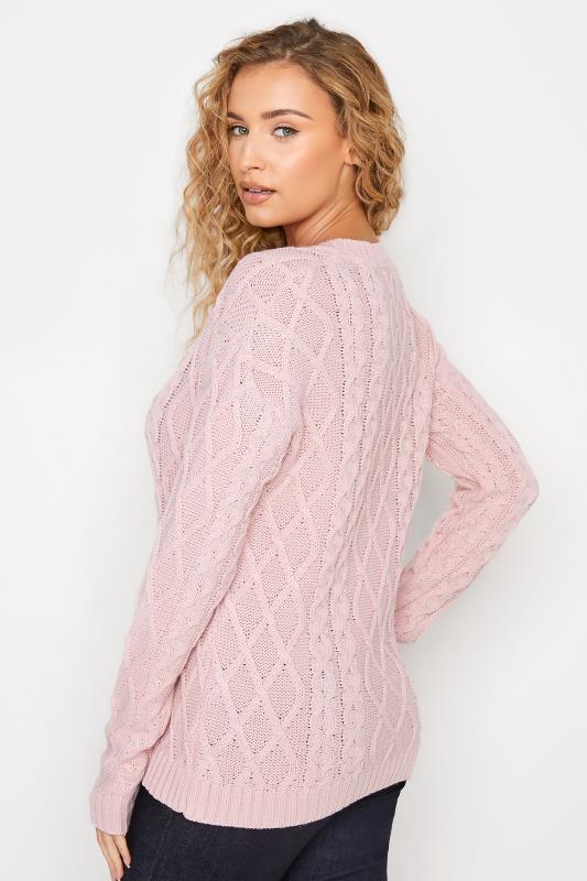 LTS Tall Pink Cable Knit Jumper 3