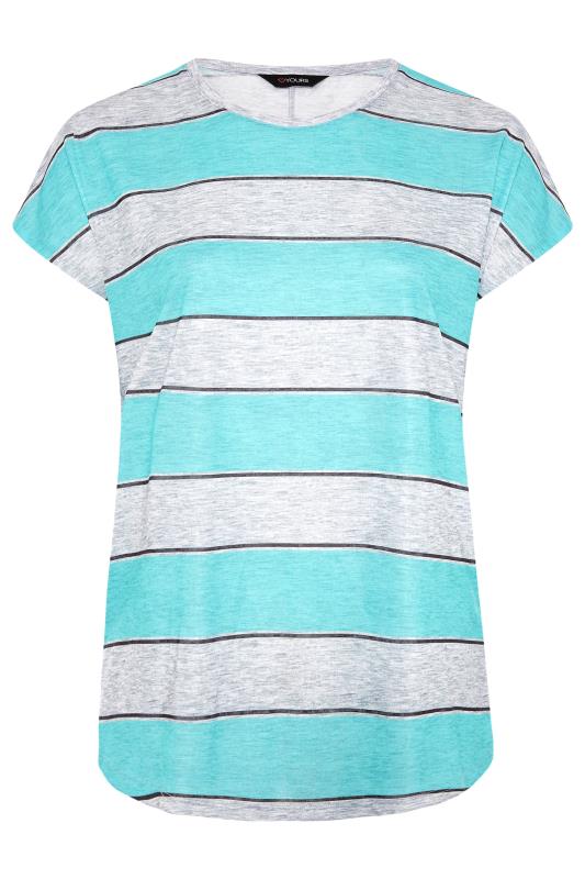 Blue and Grey Striped Short Sleeve T-Shirt_F.jpg