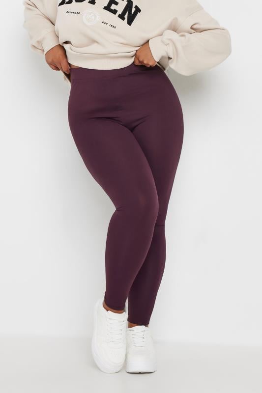 Basic Leggings Tallas Grandes YOURS Curve Plum Purple Soft Touch Stretch Leggings