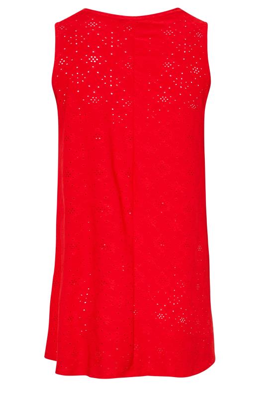 Curve Red Broderie Anglaise Swing Vest Top 7