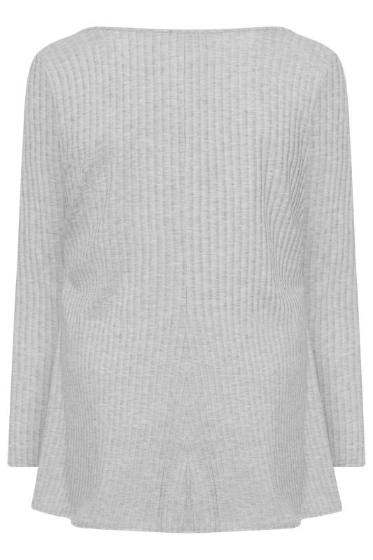 LIMITED COLLECTION Curve Grey Marl Ribbed Square Neck Top 7