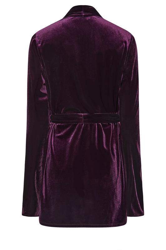 LTS Tall Women's Purple Velvet Belted Blazer | Long Tall Sally 7