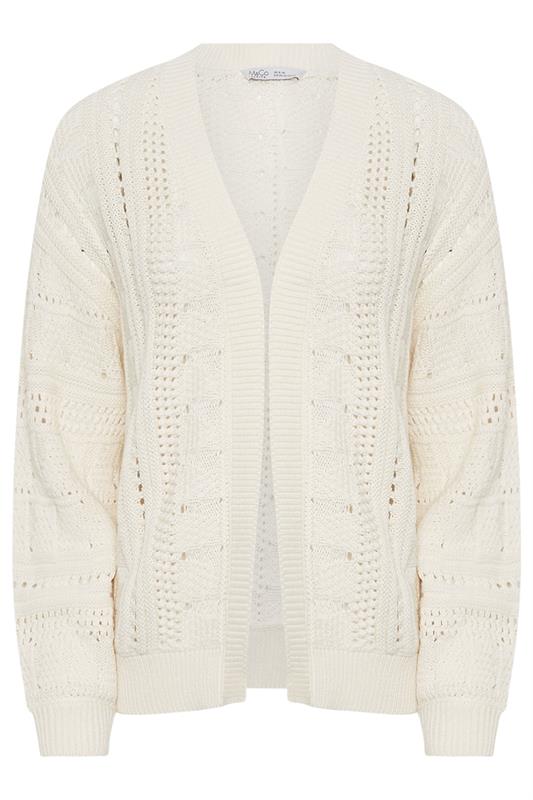 M&Co Petite Cream Crochet Knitted Cardigan | M&Co  5