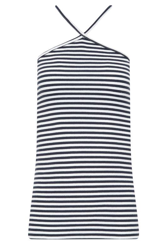 LTS Tall Women's Navy Blue Stripe Halter Neck Vest Top | Long Tall Sally 7