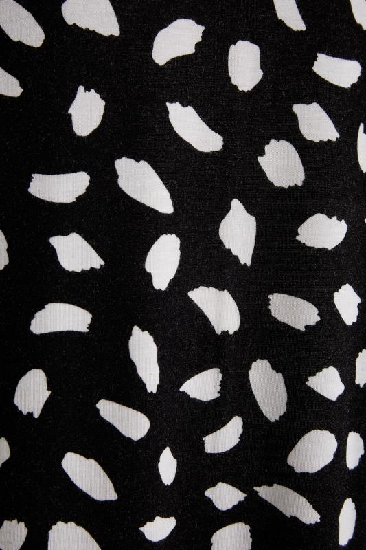 Curve Black Dalmatian Print Side Split Midi Beach Dress 5