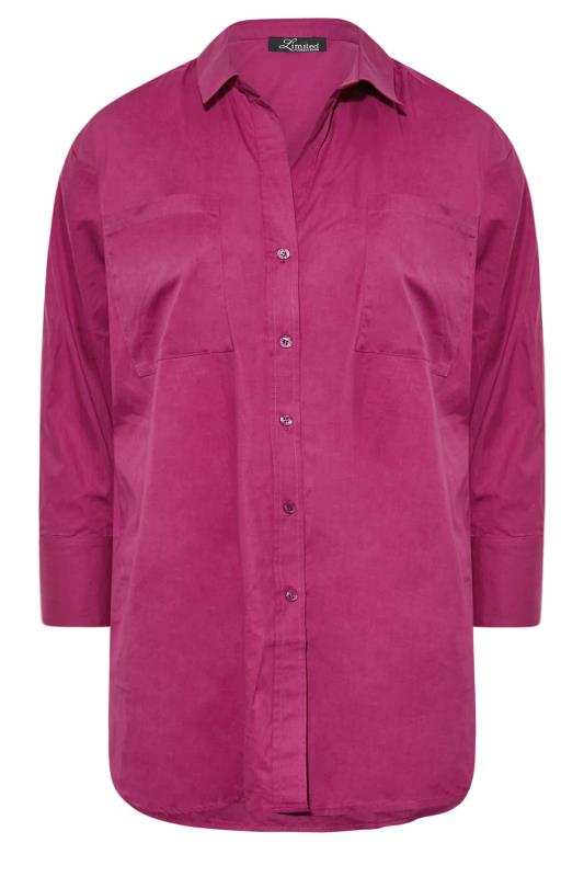 LIMITED COLLECTION Curve Pink Oversized Boyfriend Shirt 6