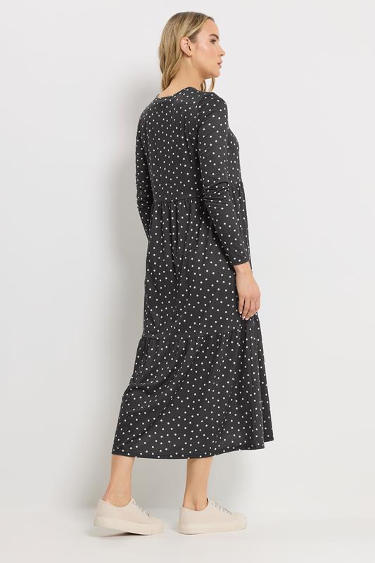 LTS Tall Women's Black Polka Dot Midi Dress | Long Tall Sally 2