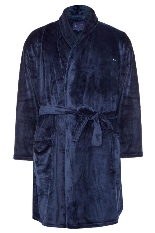 BadRhino Big & Tall Navy Blue Soft Dressing Gown 3