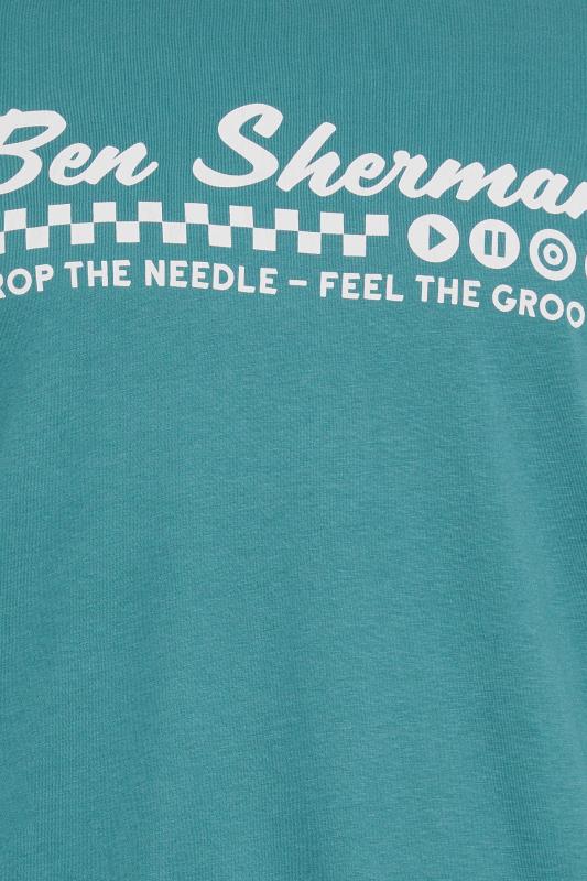 BEN SHERMAN Big & Tall Teal Blue 'Feel The Groove' T-Shirt 4
