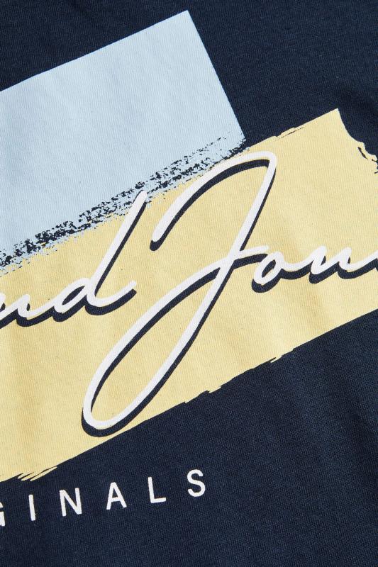 JACK & JONES Big & Tall Navy Blue Jorsunset Logo T-Shirt 4