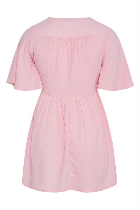 LIMITED COLLECTION Curve Pink Tie Waist Crinkle Top_Y.jpg