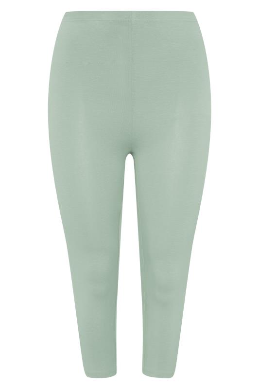 YOURS FOR GOOD Curve Sage Green Cropped Leggings 3