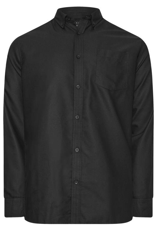 BadRhino Big & Tall Premium Black Long Sleeve Oxford Cotton Shirt 4