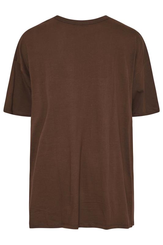 Plus Size Chocolate Brown Oversized Tunic T-Shirt Dress | Yours Clothing 8