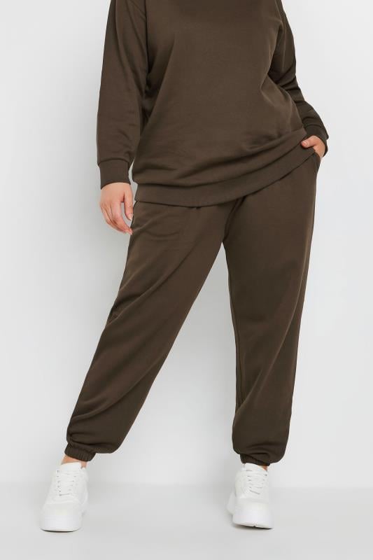  YOURS Curve Chocolate Brown Cuffed Joggers