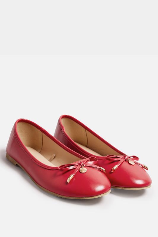 LTS Red Ballerina Pumps In Standard Fit | Long Tall Sally 2