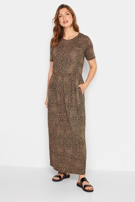 LTS Tall Women's Brown Leopard Print Pocket Midaxi Dress | Long Tall Sally 1
