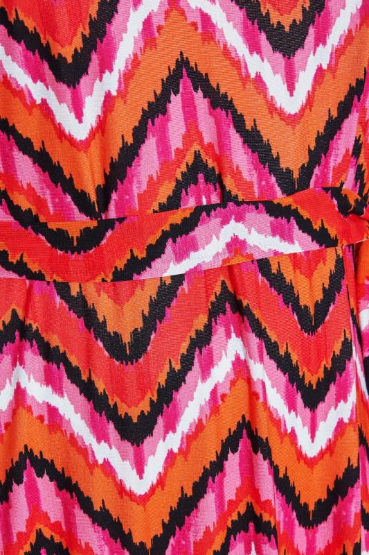 YOURS LONDON Curve Orange Geometric Print Tiered Maxi Dress 5