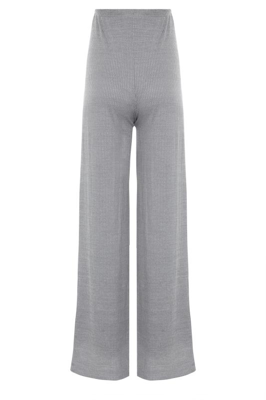 LTS Tall Maternity Grey Ribbed Wide Leg Trousers 5