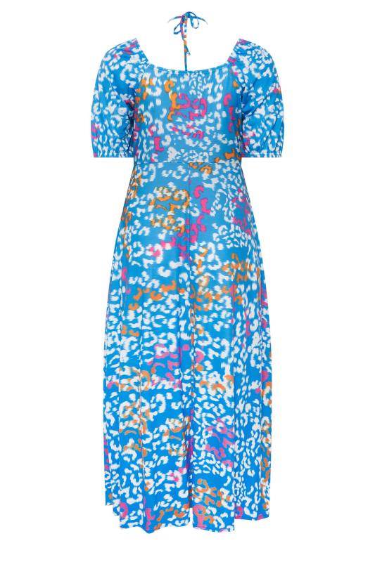 LIMITED COLLECTION Plus Size Blue Animal Print Tie Front Maxi Dress | Yours Clothing 8