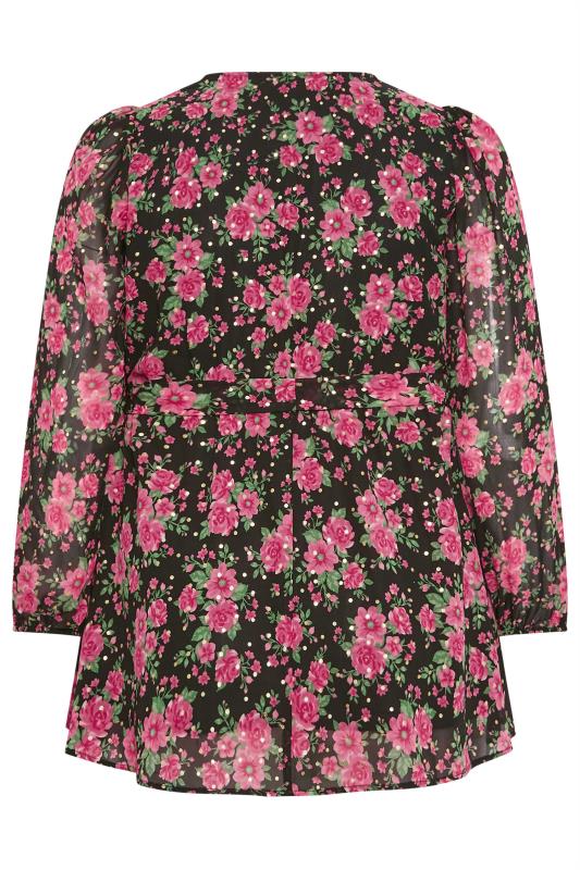 YOURS LONDON Plus Size Floral Print Wrap Top | Yours Clothing 7
