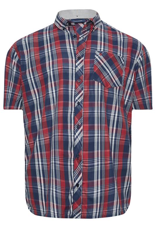 ESPIONAGE Big & Tall Red Short Sleeve Check Shirt | BadRhino 3