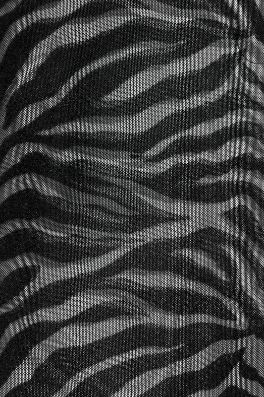 LTS Tall Women's Black Zebra Print Mesh Top | Long Tall Sally 6