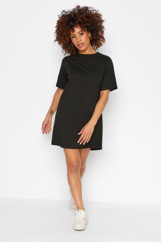 Petite Black Oversized T-Shirt Dress 3
