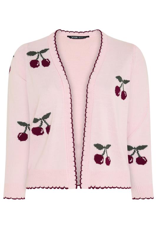 YOURS Plus Size Pink Scallop Cherry Cardigan 5