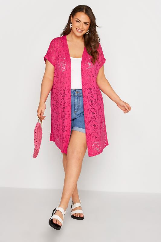 Curve Pink Pointelle Cardigan 2