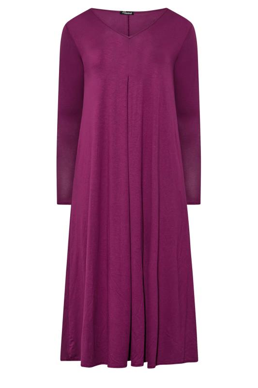 LIMITED COLLECTION Plus Size Purple Pleat Front Dress | Yours Clothing 6