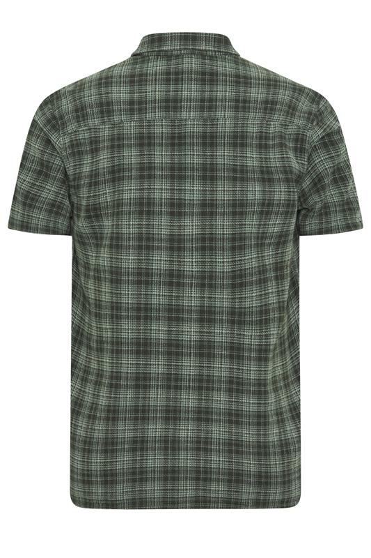 BadRhino Big & Tall Green Check Print Short Sleeve Shirt | BadRhino 6