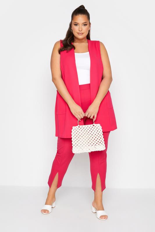 LIMITED COLLECTION Curve Hot Pink Sleeveless Blazer | Yours Clothing 2