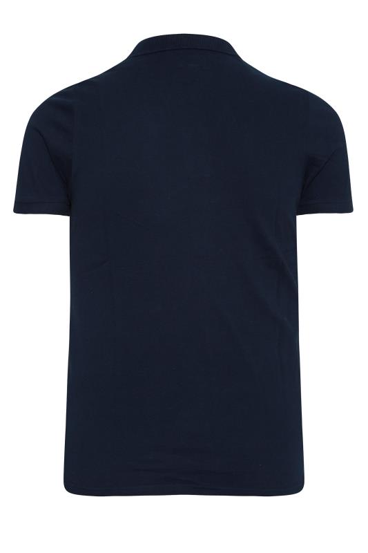 SUPERDRY Big & Tall Navy Blue Pique Polo Shirt 2