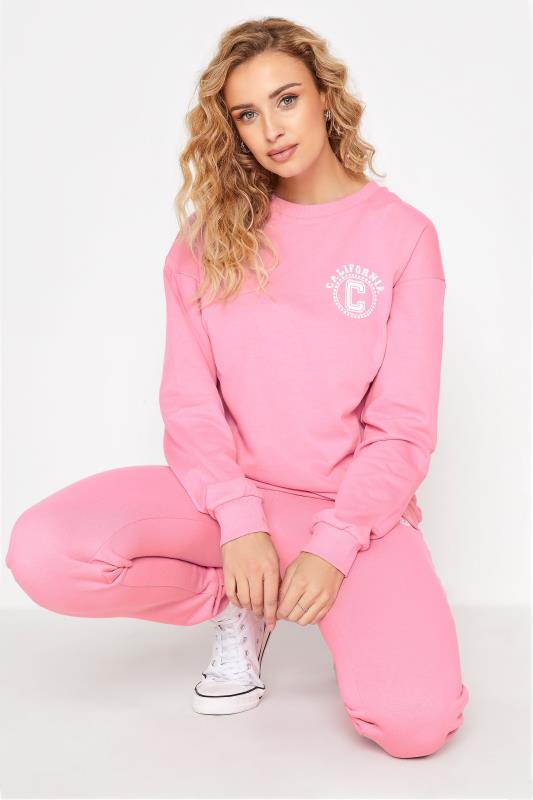 Tall  LTS Pink 'California' Slogan Sweatshirt