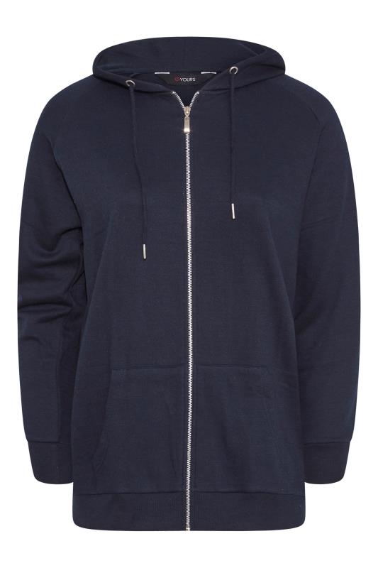 Plus Size Navy Blue Basic Zip Through Hoodie | Yours Clothing  7